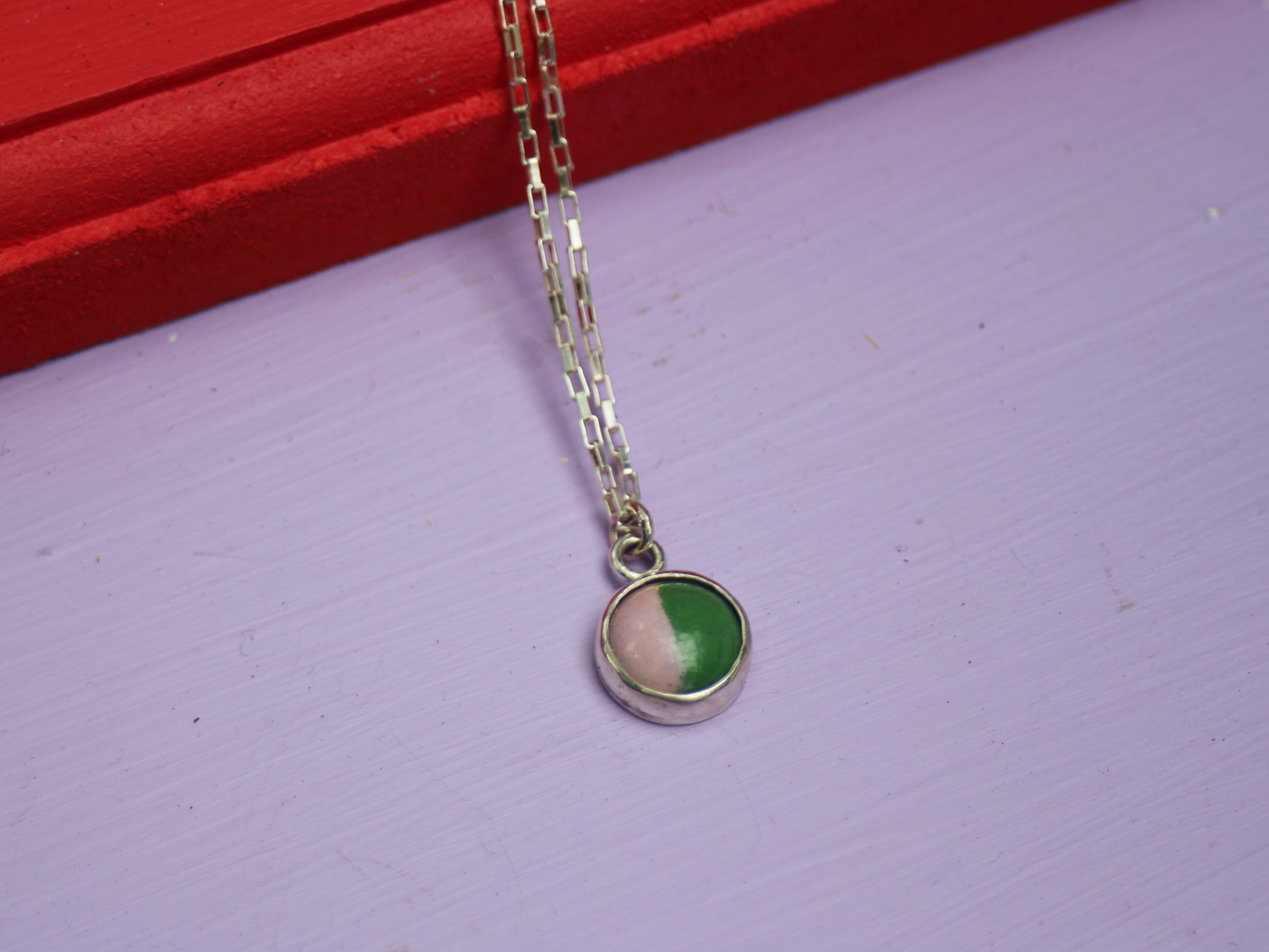 Moitié Necklace in Pink and Green