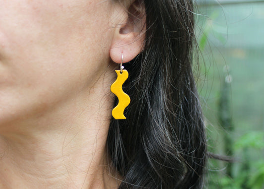 Shimmy Copper Enamel Earrings in Marigold